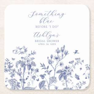 Something Blue Bruiloftsshower Papieren Slinger Kartonnen Onderzetters