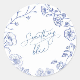 Something Blue Bruiloftsuitnodiging Ronde Sticker