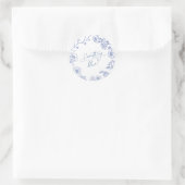 Something Blue Bruiloftsuitnodiging Ronde Sticker (Tas)