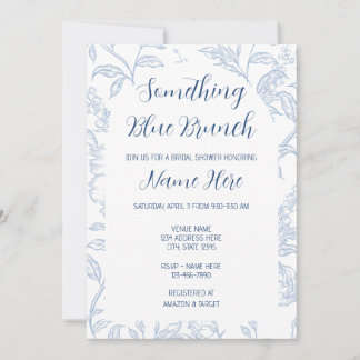 Something Blue Brunch Bridal Shower Invitation Kaart