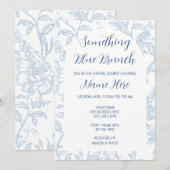 Something Blue Brunch Bridal Shower Invitation Kaart (Voorkant / Achterkant)