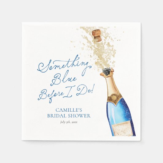 Something Blue Brunch Bruiloft Papier Servet (Voorkant)