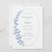 Something Blue Butterflies Lijst Elegante bruiloft Kaart (Voorkant)