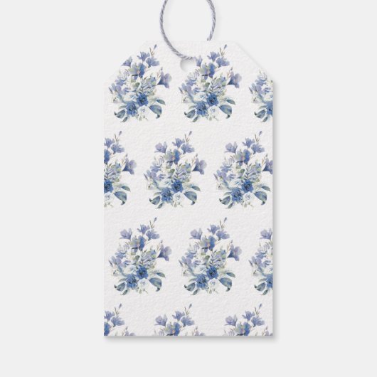 Something Blue Calla Lily Ribbon Bow Vrijgezellenf Cadeaulabel (Achterkant)