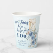 Something Blue Champagne Bloemachtige Bruidsdouche Papieren Bekers (Achterkant)