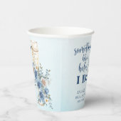 Something Blue Champagne Bloemachtige Bruidsmeisje Papieren Bekers (Rechts)