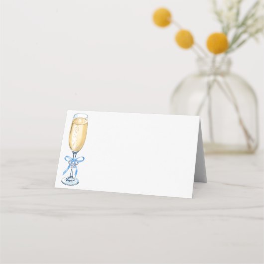 Something Blue Champagne Bridal Place Card Plaatskaartje (Achterkant)