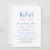 Something Blue Champagne Bruids Douche Uitnodiging (Voorkant)