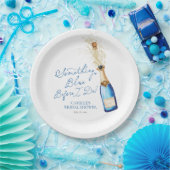 Something Blue Champagne Bruidsbrunch Papieren Bordje (Feest)