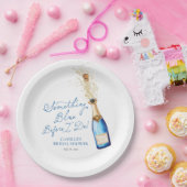 Something Blue Champagne Bruidsbrunch Papieren Bordje (Feest)
