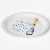Something Blue Champagne Bruidsbrunch Papieren Bordje (Gekanteld)