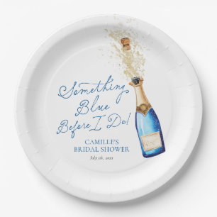 Something Blue Champagne Bruidsbrunch Papieren Bordje