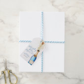 Something Blue Champagne Bruiloft Favor Cadeaulabel (Met Touw)