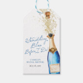 Something Blue Champagne Bruiloft Favor Cadeaulabel (Voorkant)