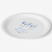 Something Blue Champagne Bruiloftsfeest Papieren Bordje (Gekanteld)