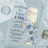 Something Blue Champagne Floral Bridal Shower Acryl Uitnodigingen