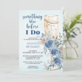 Something Blue Champagne Floral Bridal Shower Kaart (Staand voorkant)