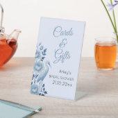 Something Blue Chinoiserie Bruidsfeest Reclamebord Met Voetstuk (Insitu)