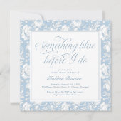 Something Blue Chinoiserie Bruiloftsborrel Kaart (Voorkant)