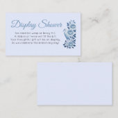 Something Blue Chinoiserie Bruiloftsfeest Informatiekaartje (Voorkant / Achterkant)