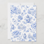 Something Blue Chinoiserie Bruiloftsfeest Kaart (Achterkant)
