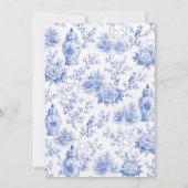 Something Blue Chinoiserie Bruiloftsfeest Kaart (Achterkant)