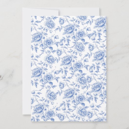 Something Blue Chinoiserie Elegant Vrijgezellenfee Kaart (Achterkant)