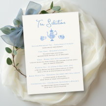 Something Blue Chinoiserie Thee Menu Bruidsuitnodi