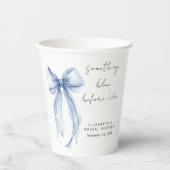 Something Blue Coquette Boog Bruidsmeisjesfeest Papieren Bekers (Voorkant)