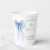 Something Blue Coquette Bow Vrijgezellenfeest Papieren Bekers (Achterkant)