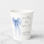 Something Blue Coquette Bow Vrijgezellenfeest Papieren Bekers (Voorkant)
