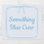 Something Blue Crew Bow Bruidsmeisje bruidsfeest Sparkling Wijnetiket (Enkel label)