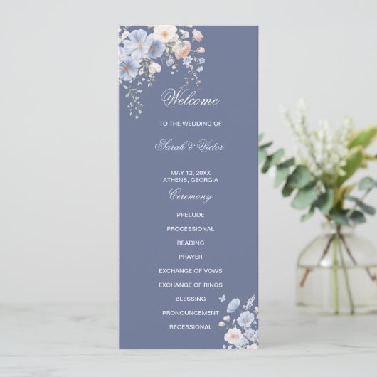 Something Blue Double Sided Flat Program Programmakaart (Staand voorkant)