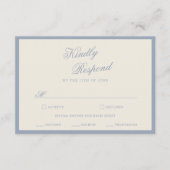 Something Blue Dusty Blue Elegant RSVP Card Informatiekaartje (Voorkant)