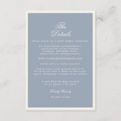 Something Blue Dusty Blue Wedding Details Card Informatiekaartje (Voorkant)