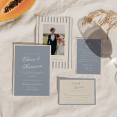 Something Blue Dusty Blue Wedding Details Card Informatiekaartje