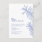 Something Blue Elegant Botanical Leaves Details Informatiekaartje (Voorkant)