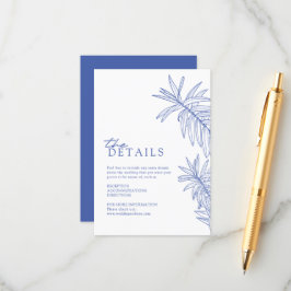 Something Blue Elegant Botanical Leaves Details Informatiekaartje