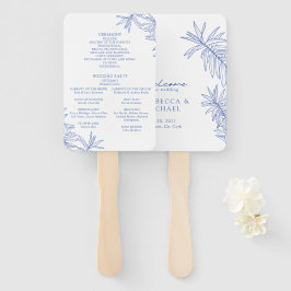 Something Blue Elegant Botanical Order of Service Handwaaier