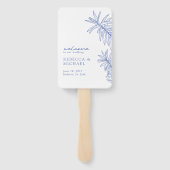 Something Blue Elegant Botanical Order of Service Handwaaier (Achterkant)