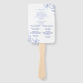 Something Blue Elegant Botanical Order of Service Handwaaier (Voorkant)