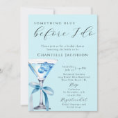 Something Blue Elegant Bow Martini Vrijgezellenfee Kaart (Voorkant)