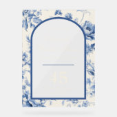 Something Blue Elegante Chinoiserie Bruiloftsfeest Acryl Bord (Voorkant)