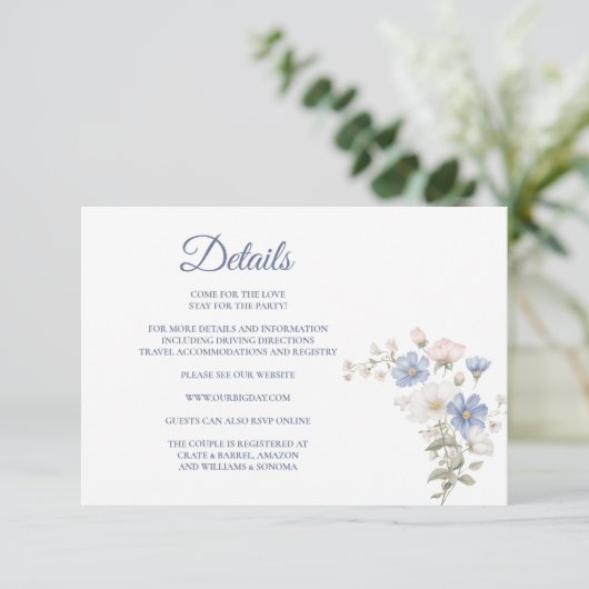 Something Blue Enclosure Card Details Informatiekaartje (Staand voorkant)