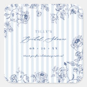 Something Blue Favor Stickers Bridal Shower Labels (Voorkant)
