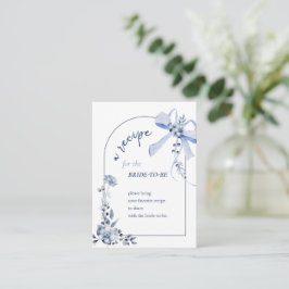 Something Blue Floral Bow Bruids Recept Kaart