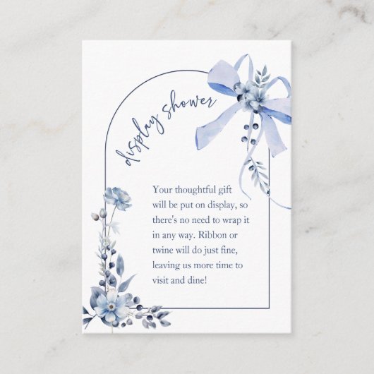 Something Blue Floral Bow Display Kaart (Voorkant)