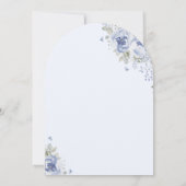 Something Blue Floral Bridal Shower Arched Kaart (Achterkant)