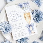 Something Blue Floral Bridal Shower Invitation Kaart