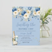 Something Blue Floral Bridal Shower  Kaart (Staand voorkant)